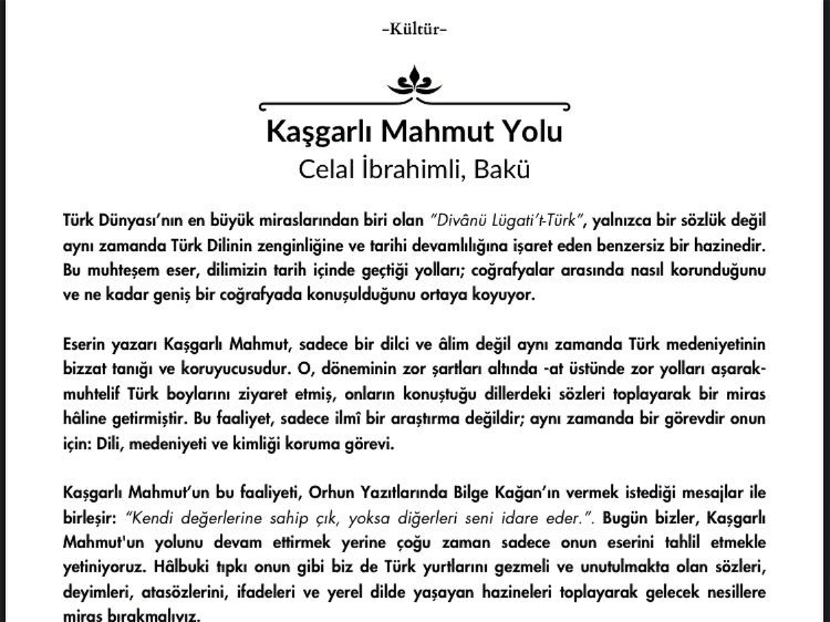 Article by Jalal Ibrahimli Published in Turkey’s Kelam Journal