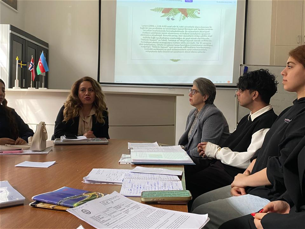 В АУЯ проведено открытое занятие, посвящённое экологическим проблемам Норвегии и Азербайджана
