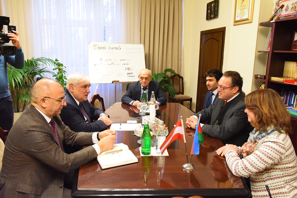 Rector of Azerbaijan University of Languages Academician Kamal Abdulla Received the Ambassador of Austria to Azerbaijan