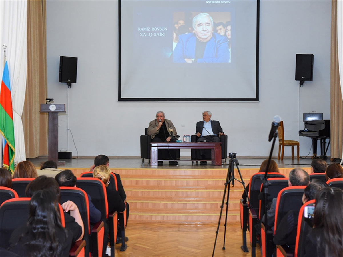В Азербайджанском университете языков состоялась встреча с народным поэтом Рамизом Ровшаном