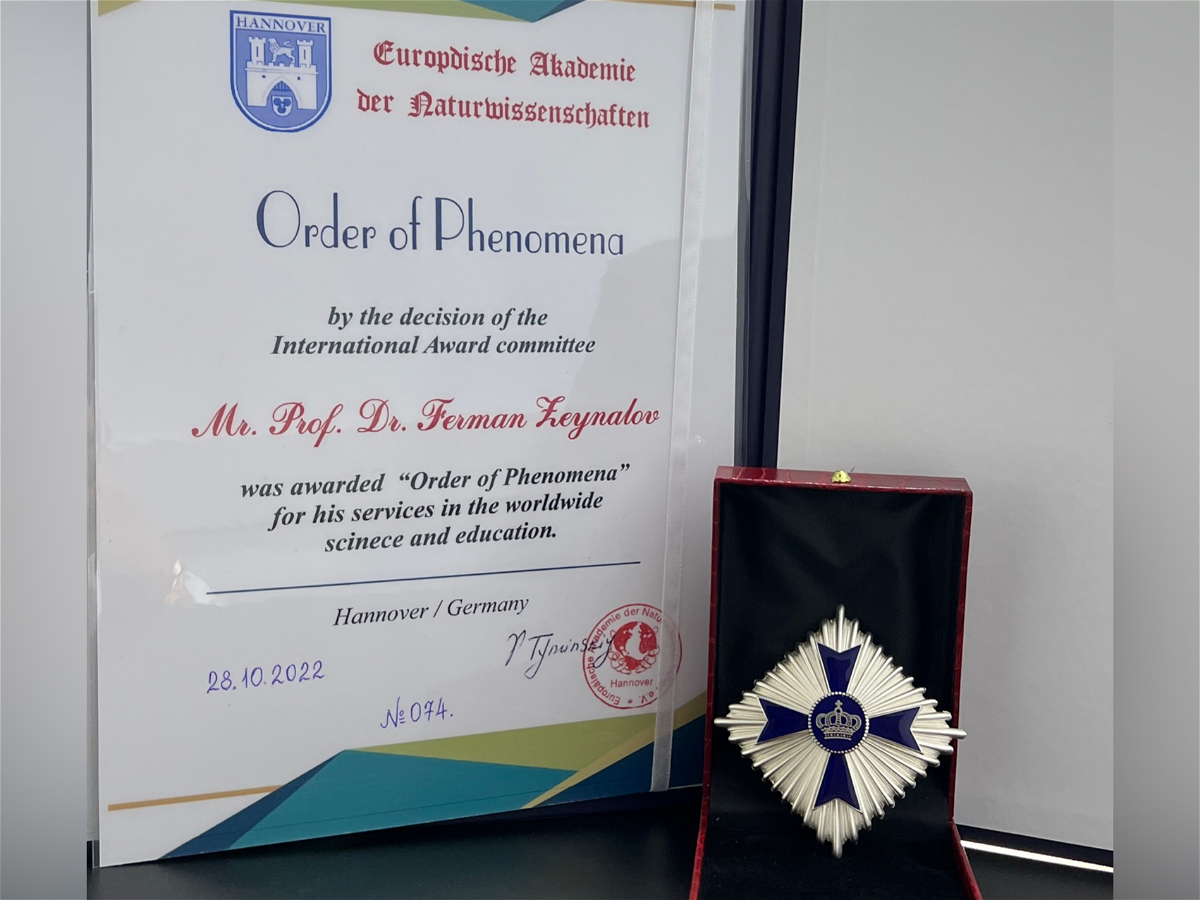 ADU-nun professoru “Fenomen” ordeni ilə təltif edilib